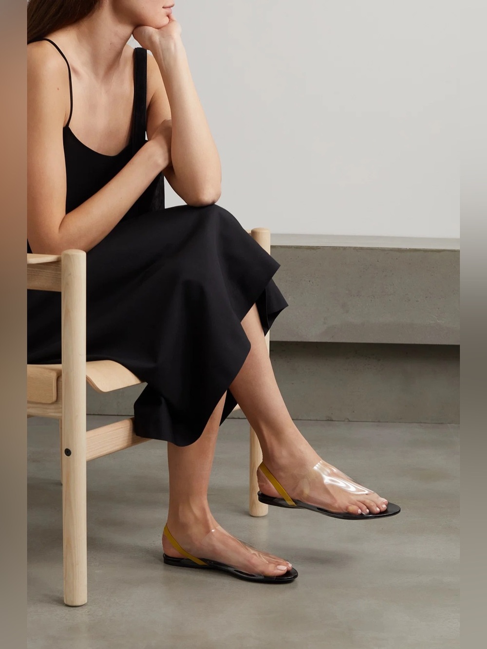 The Row Clear PVC Slingback Sandals with Yellow Strap and Black Sole
